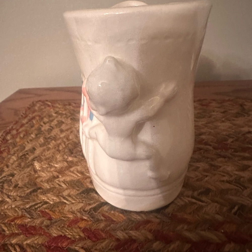 Vintage White Ceramic Baby Shoe with Pink and Blue Accents - Vintage - Picture 5 of 9
